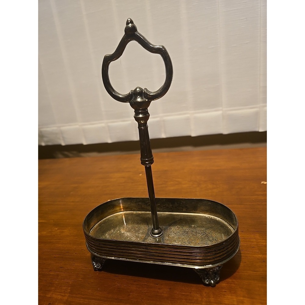 Vintage Silver Plated Tray For Oil And Vinegar Glass ( NOT‎ Included)